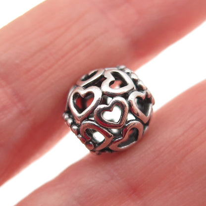 PANDORA 925 Sterling Silver Open Your Heart Slide Bead Charm