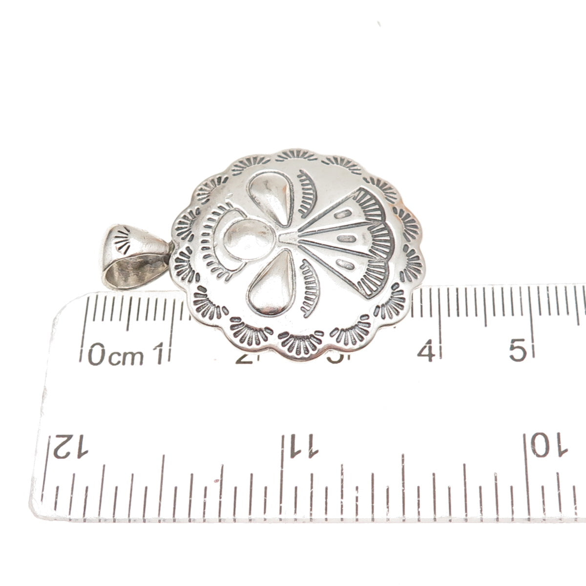 Shube Old Pawn 925 Sterling Silver Vintage Southwestern Angel Concho Pendant