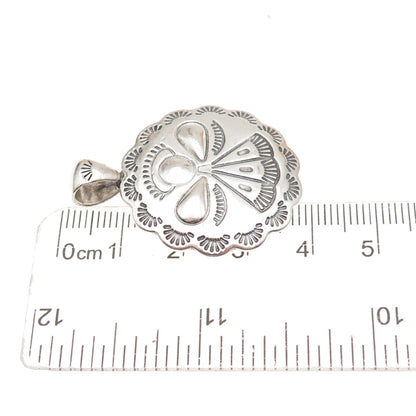 Shube Old Pawn 925 Sterling Silver Vintage Southwestern Angel Concho Pendant