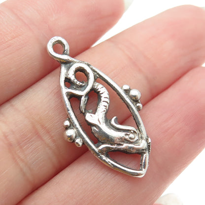 925 Sterling Silver Vintage Mermaid Charm Pendant