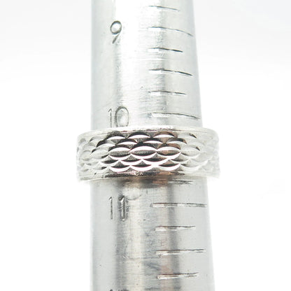 925 Sterling Silver Vintage Etched Band Ring Size 10.75