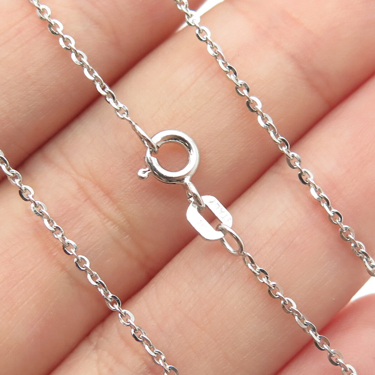 925 Sterling Silver Italy Round-Cut C Z Cross Cable Chain Necklace 16"