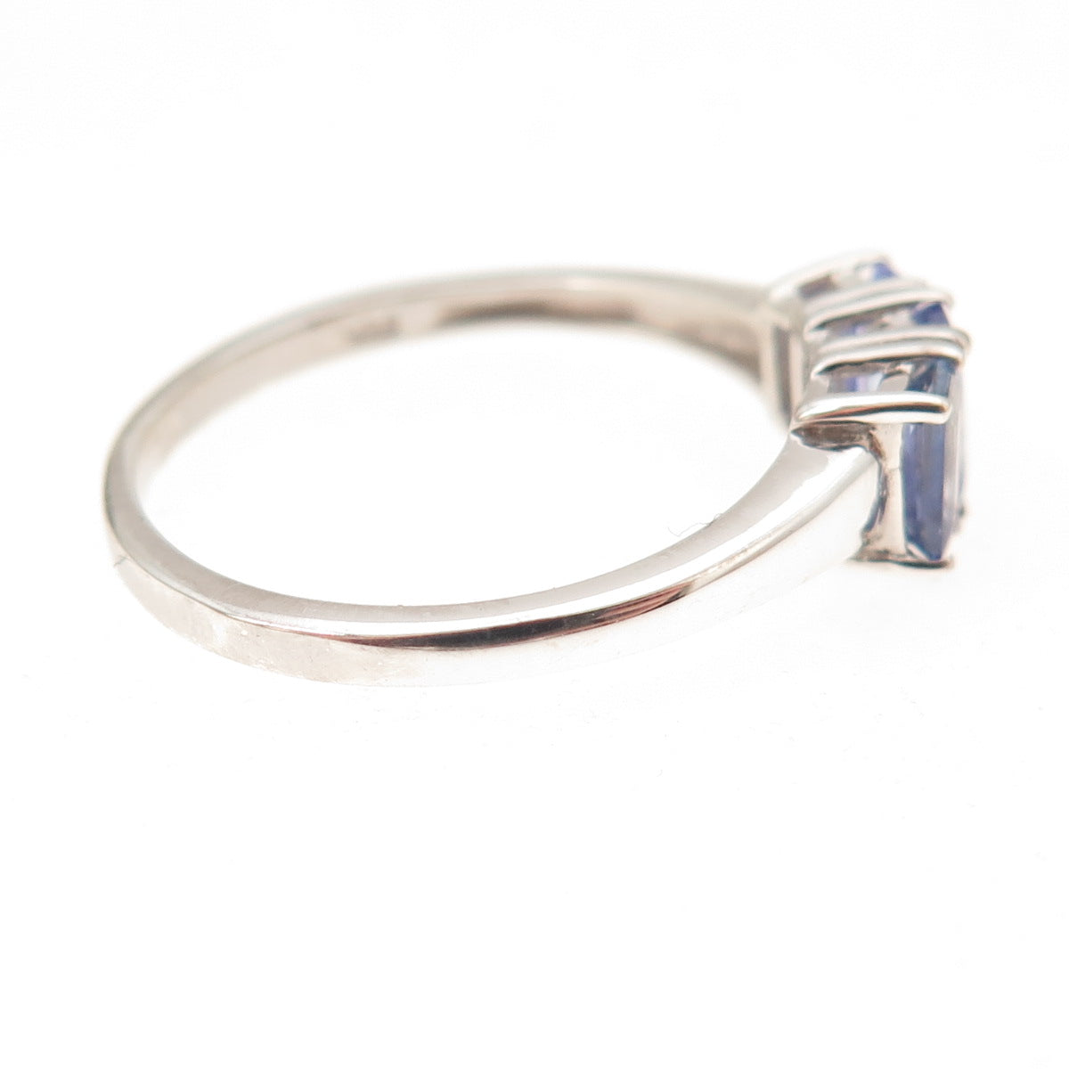 Chuck Clemency 925 Sterling Silver Real Emerald-Cut Tanzanite Ring Size 8