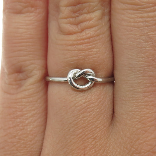 925 Sterling Silver Vintage Love Knot Ring Size 6.25