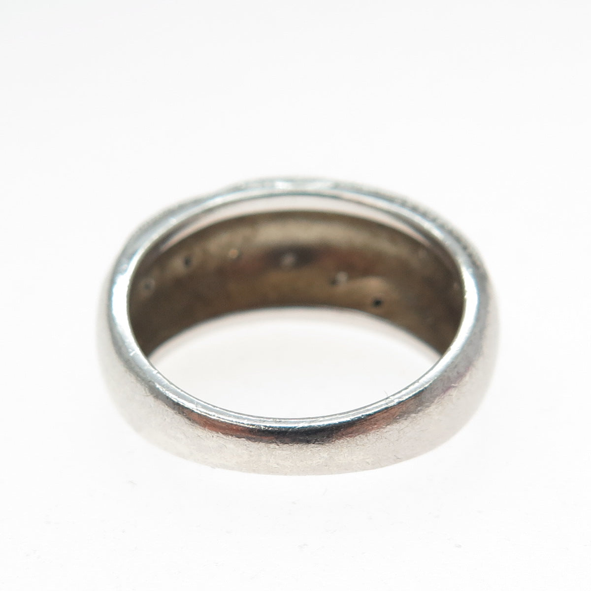 BGE BRADFORD 925 Sterling Silver Real Round-Cut Diamond Ring Size 7