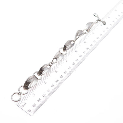 ROBERT LEE MORRIS 925 Sterling Silver Vintage Modernist Oxidized Bracelet 8"