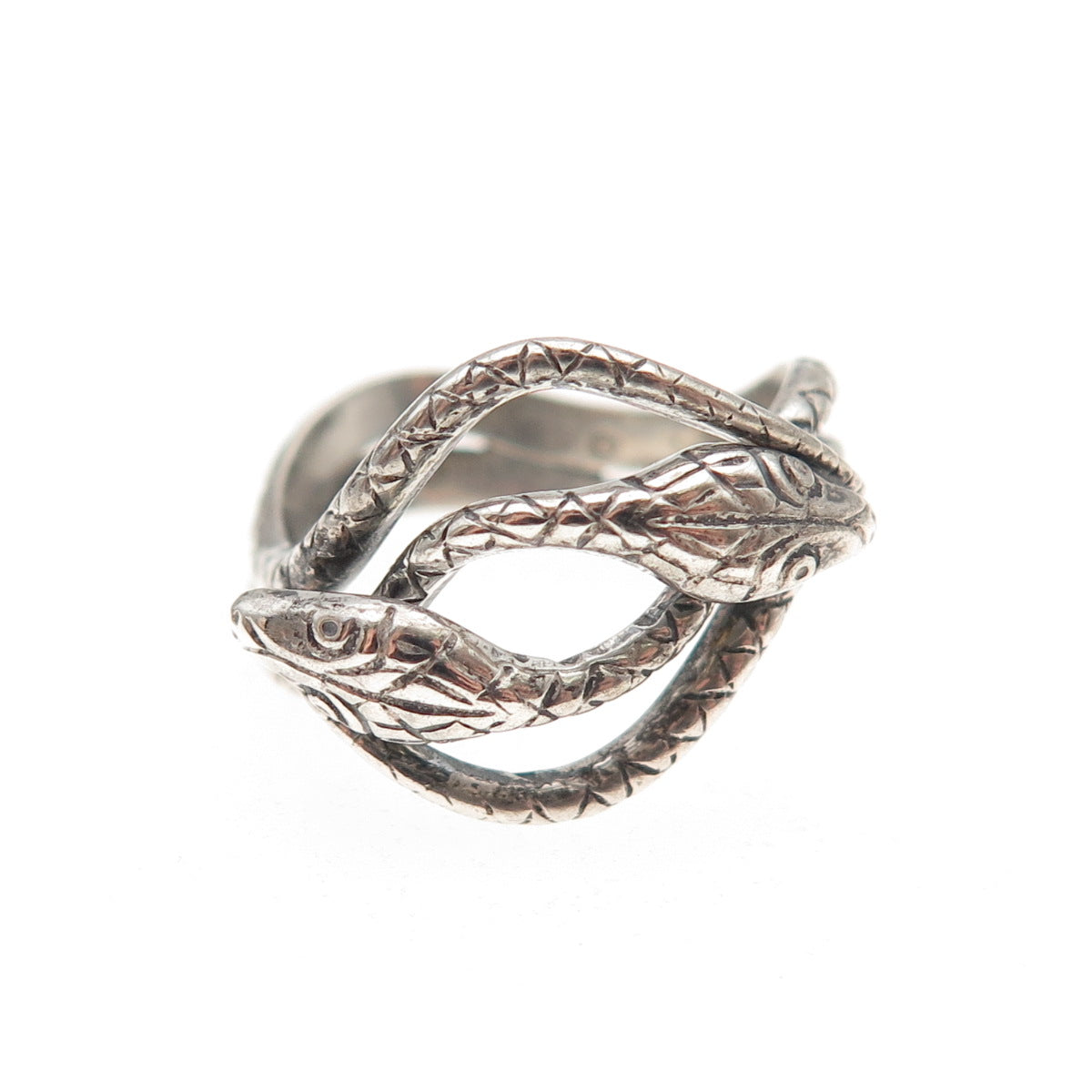 Beau 925 Sterling Silver Vintage Snake Oxidized Ring Size 4.75