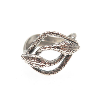 Beau 925 Sterling Silver Vintage Snake Oxidized Ring Size 4.75