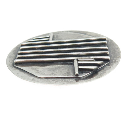 980 Silver Vintage Mexico Modernist Geometric Large Pendant