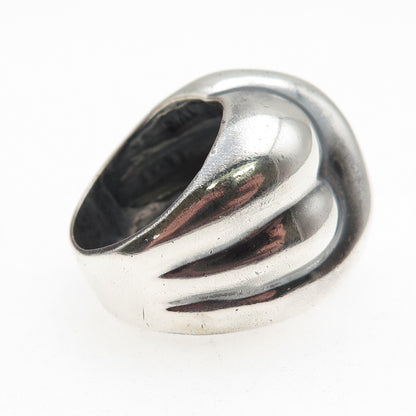 925 Sterling Silver Vintage Mexico Modernist Oxidized Ring Size 8