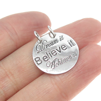 HAN 925 Sterling Silver "Dream It Believe It Achieve It" Pendant