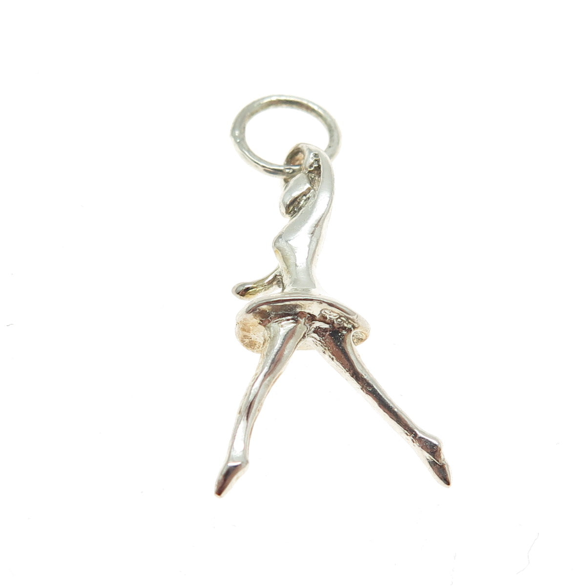 925 Sterling Silver Vintage Ballerina Dancer Girl 3D Pendant