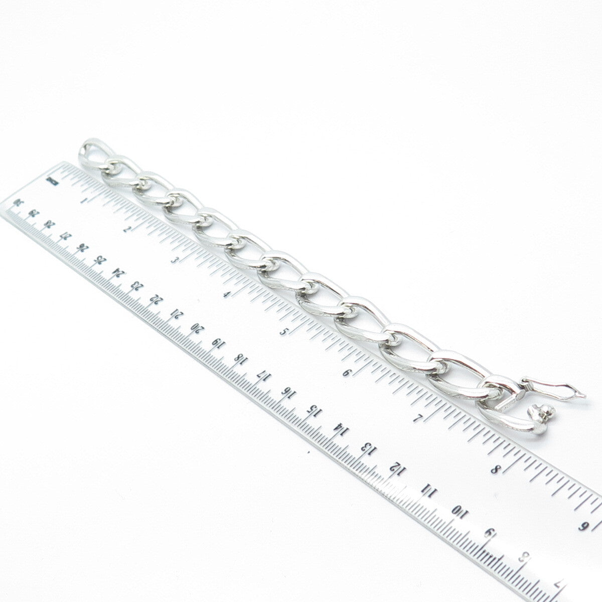 925 Sterling Silver Vintage Mexico Curb Link Bracelet 7"
