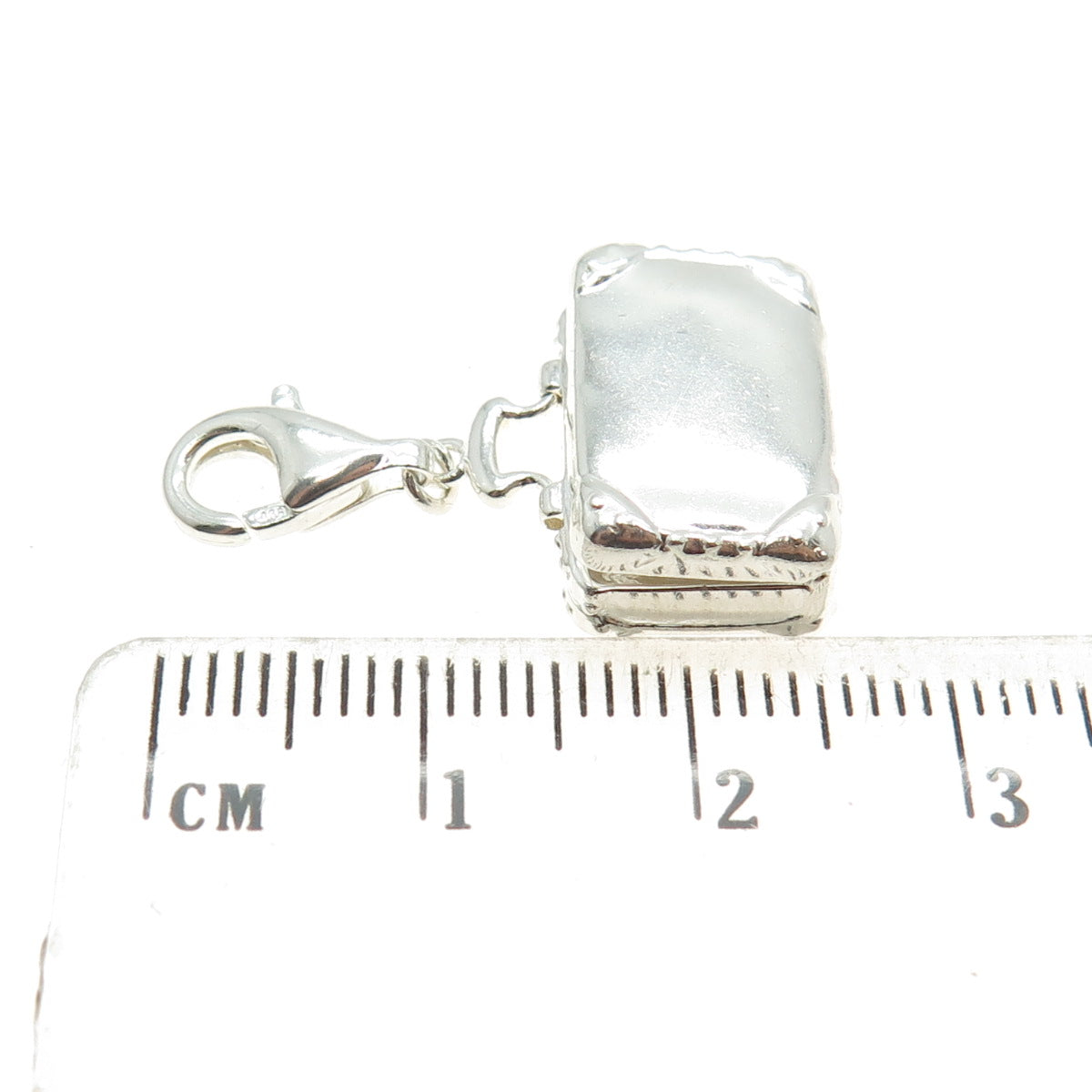 925 Sterling Silver Vintage Travel Case Lobster Clasp Locket Minimalist Pendant