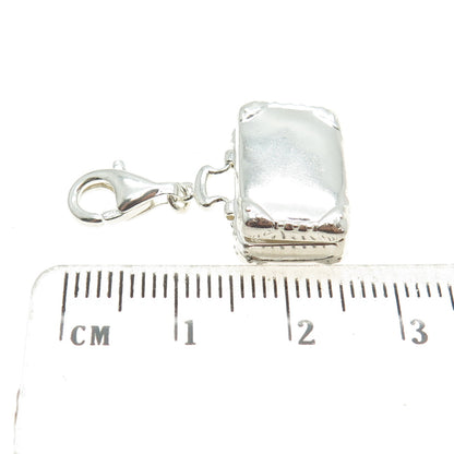 925 Sterling Silver Vintage Travel Case Lobster Clasp Locket Minimalist Pendant