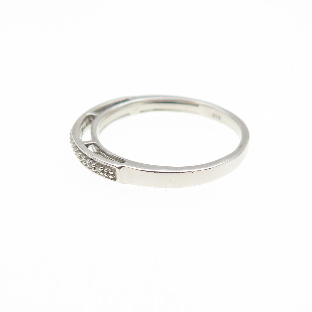 JANE SEYMOUR Sterling Silver Real Round-Cut Diamond Half Eternity Ring Size 6.75