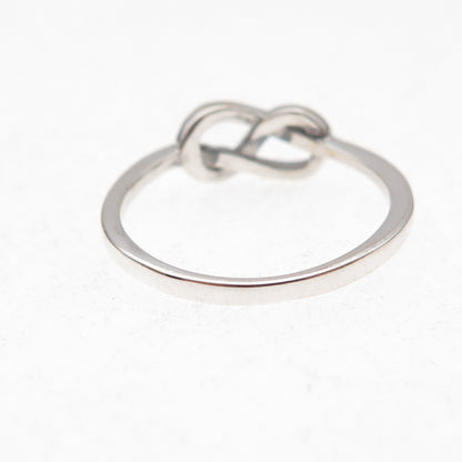 925 Sterling Silver Vintage Infinity Knot Oxidized Ring Size 7.75