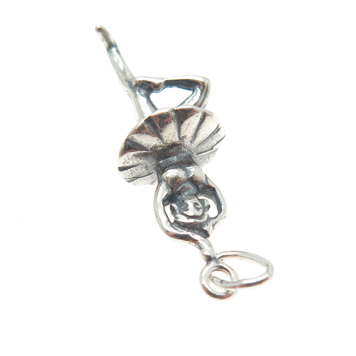 925 Sterling Silver Vintage Ballerina 3D Charm Pendant