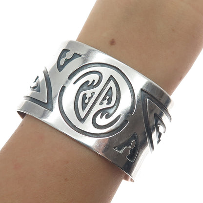 Old Pawn Hopi 925 Sterling Silver Vintage Southwestern Adjustable Bracelet 6.5"