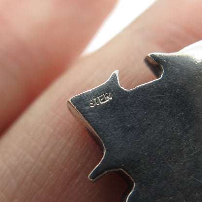 925 Sterling Silver Vintage Tribal Chief Couple Charm Pendant