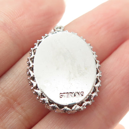 925 Sterling Silver Vintage Nano Emerald St. Thomas Tree of Life Pendant