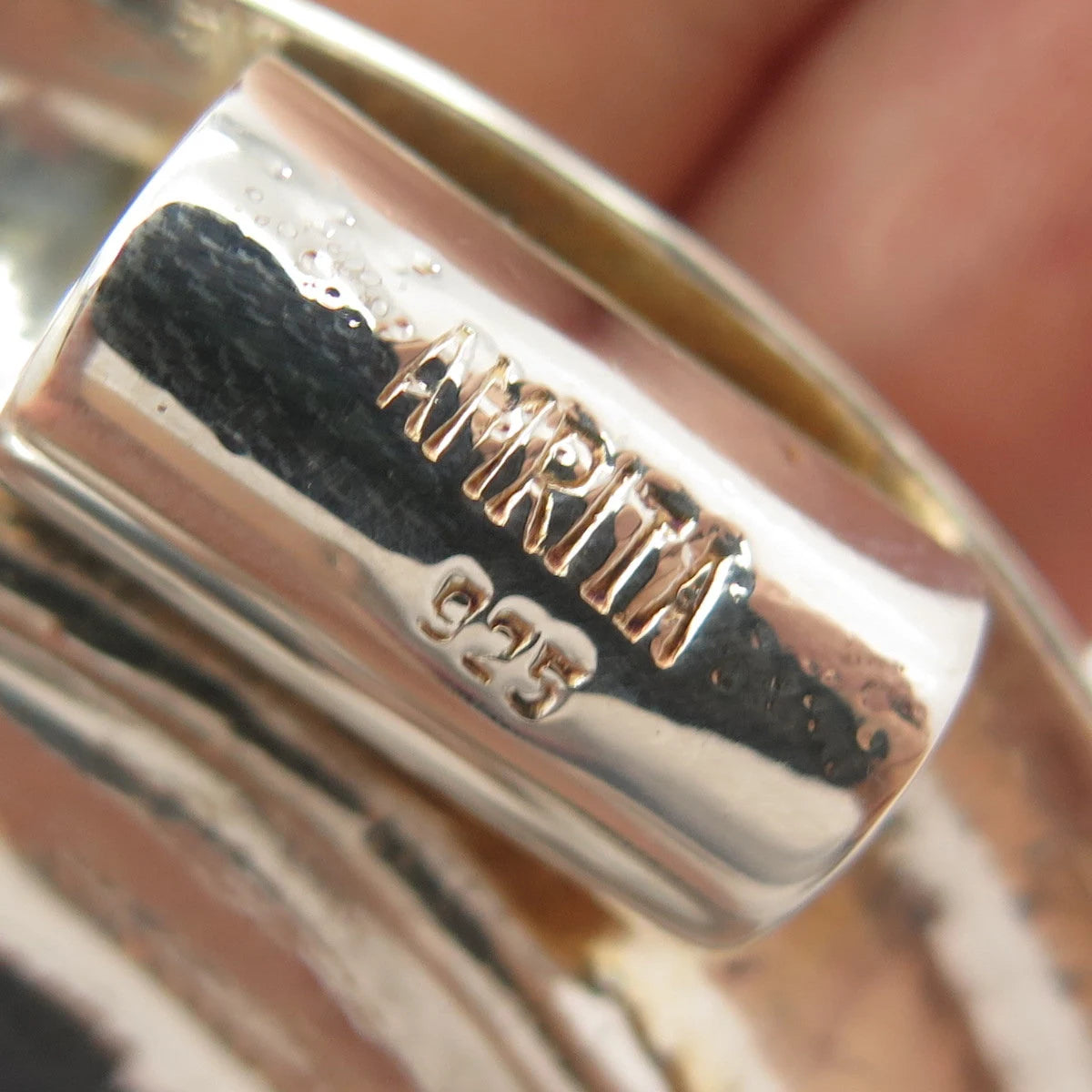 925 Sterling Silver Vintage Amrita Swirl / Spiral Slide Pendant