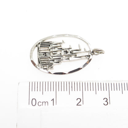 WALT DISNEY 925 Sterling Silver Vintage Cinderella Castle Charm Pendant