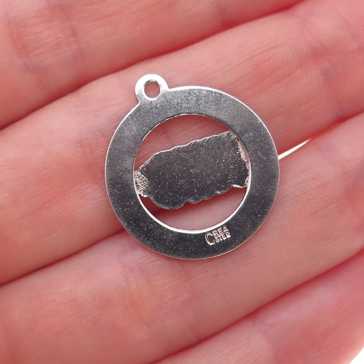 Crea 925 Sterling Silver Vintage Puerto Rico Map Oxidized Charm Pendant