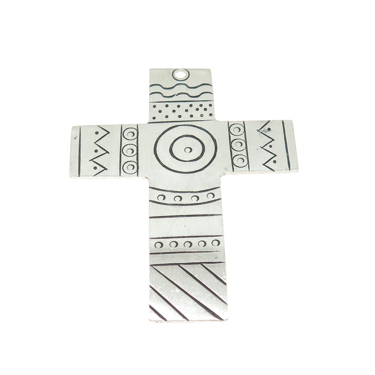 FUTURA 925 Sterling Silver Vintage Cross Tribal Pendant