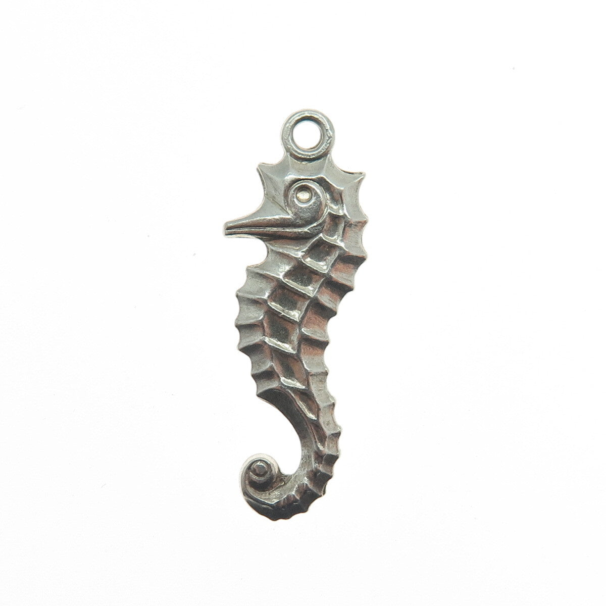 925 Sterling Silver Antique Art Deco Seahorse Minimalist Charm Pendant