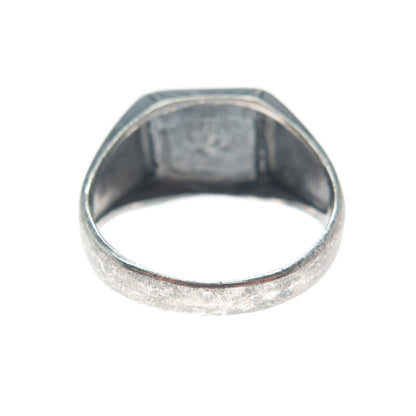 FD FELICIA DESIGN 925 Sterling Silver Vintage Carnelian Oxidized Ring Size 9.25