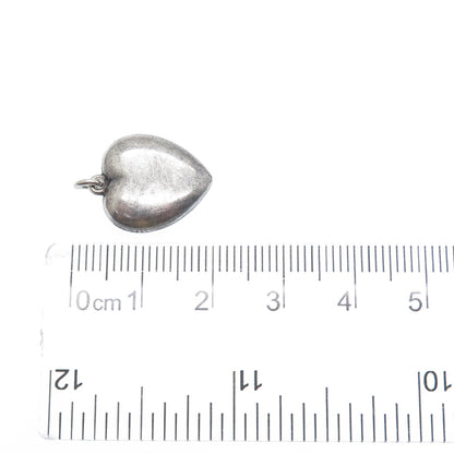 925 Sterling Silver Antique Art Deco Chatelaine Heart Minimalist Charm Pendant