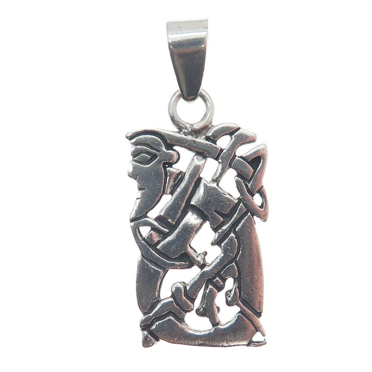 925 Sterling Silver Vintage Celtic Kells Oxidized Pendant