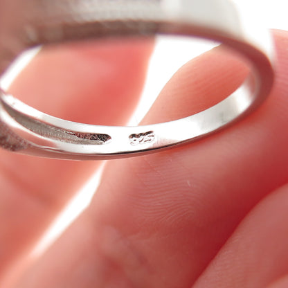 925 Sterling Silver Round-Cut C Z Engagement Ring Size 6.75