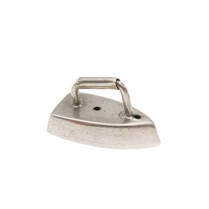 925 Sterling Silver Antique Art Deco Laundry Iron 3D Mini Charm Pendant