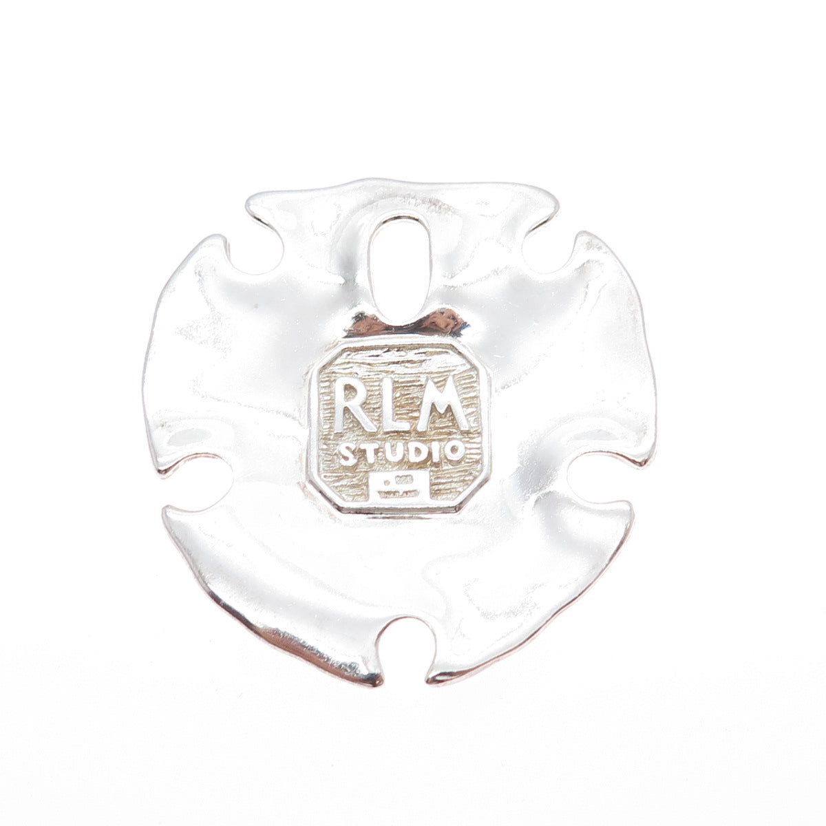ROBERT LEE MORRIS 925 Sterling Silver Vintage Modernist Floral Large Pendant