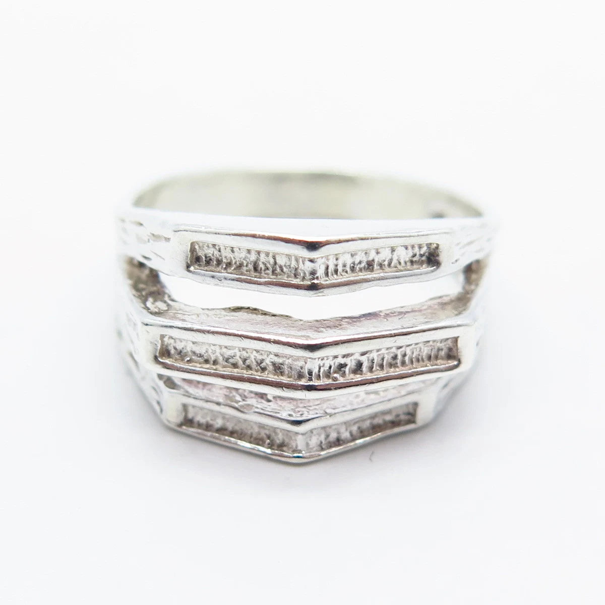 925 Sterling Silver Vintage Dublin The Jewellery House Modernist Ring Size 6.5