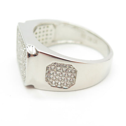 925 Sterling Silver Pave C Z Ring Size 11.25