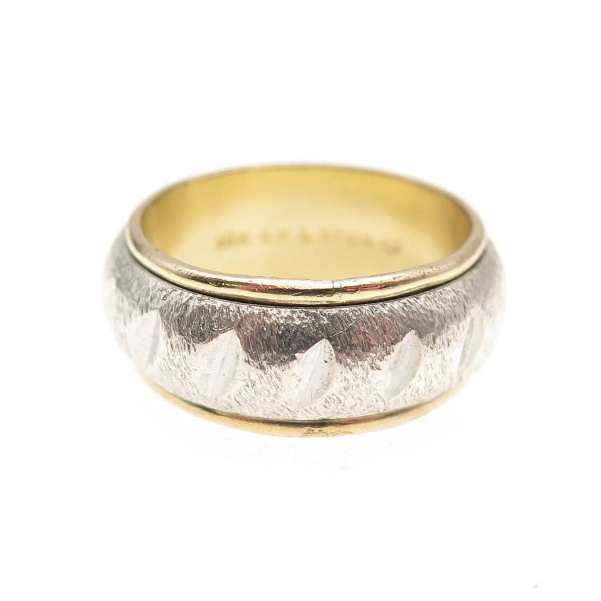 Vargas 925 Sterling 10K Gold Filled Antique Art Deco Rotating Band Ring Size 6