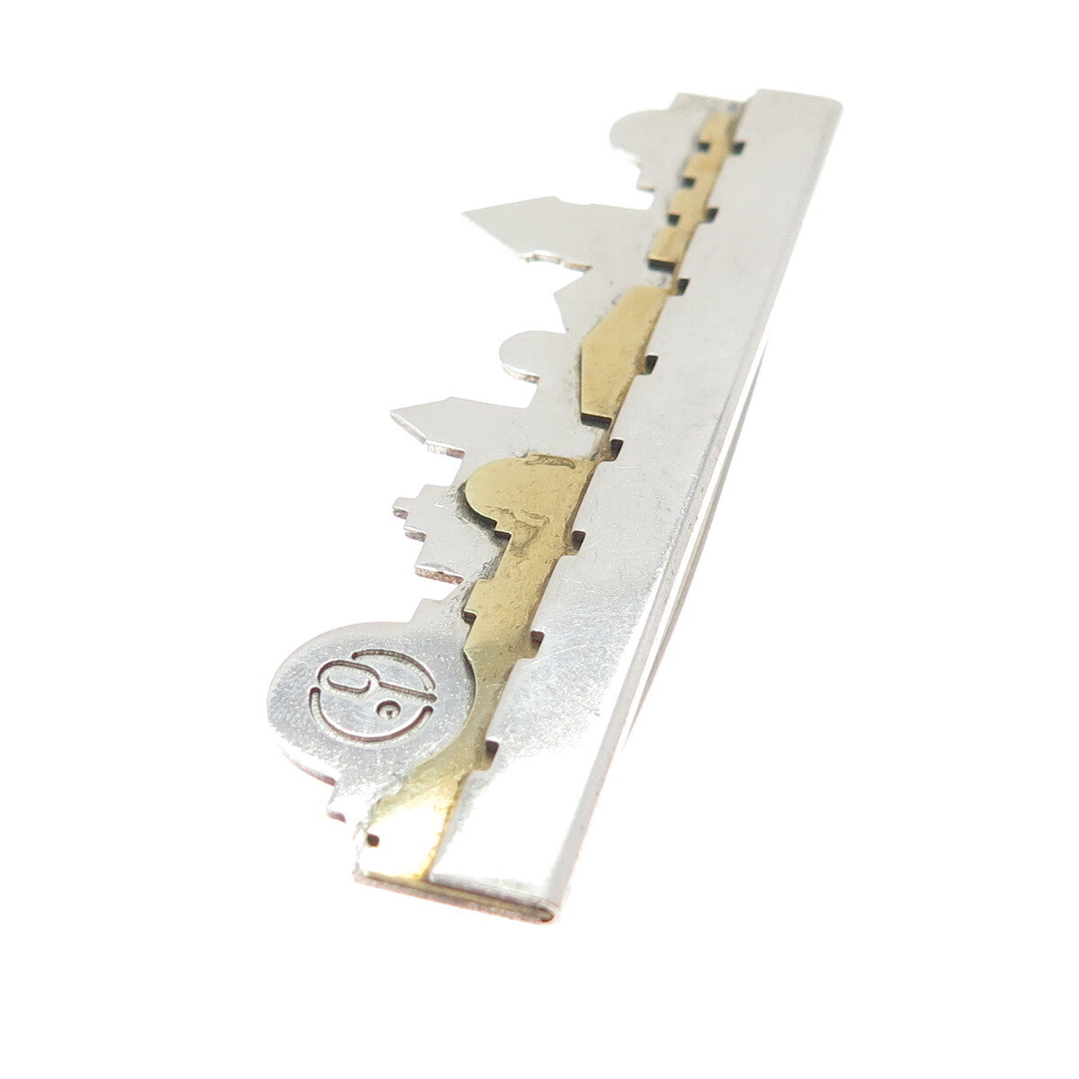 EMIL SHENFELD Sterling Silver 2-Tone Vintage Israel Jerusalem Scenery Pin Brooch