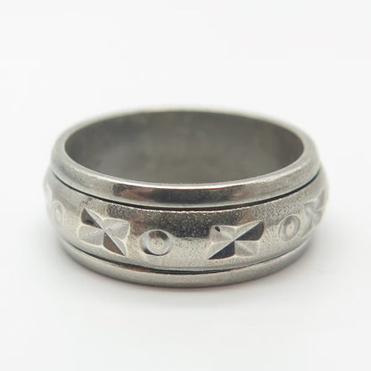 925 Sterling Silver Vintage Rotating Band Ring Size 7.75