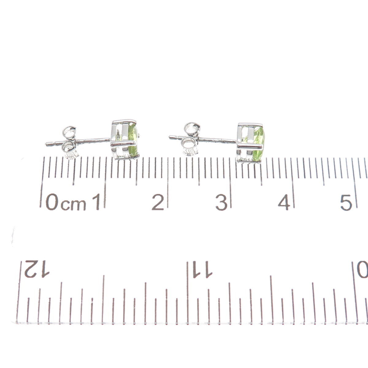 925 Sterling Silver Real Oval-Cut Peridot Stud Earrings