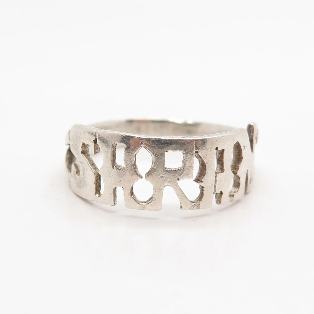 925 Sterling Silver Vintage "SARAH" Personalized Ring Size 13.5