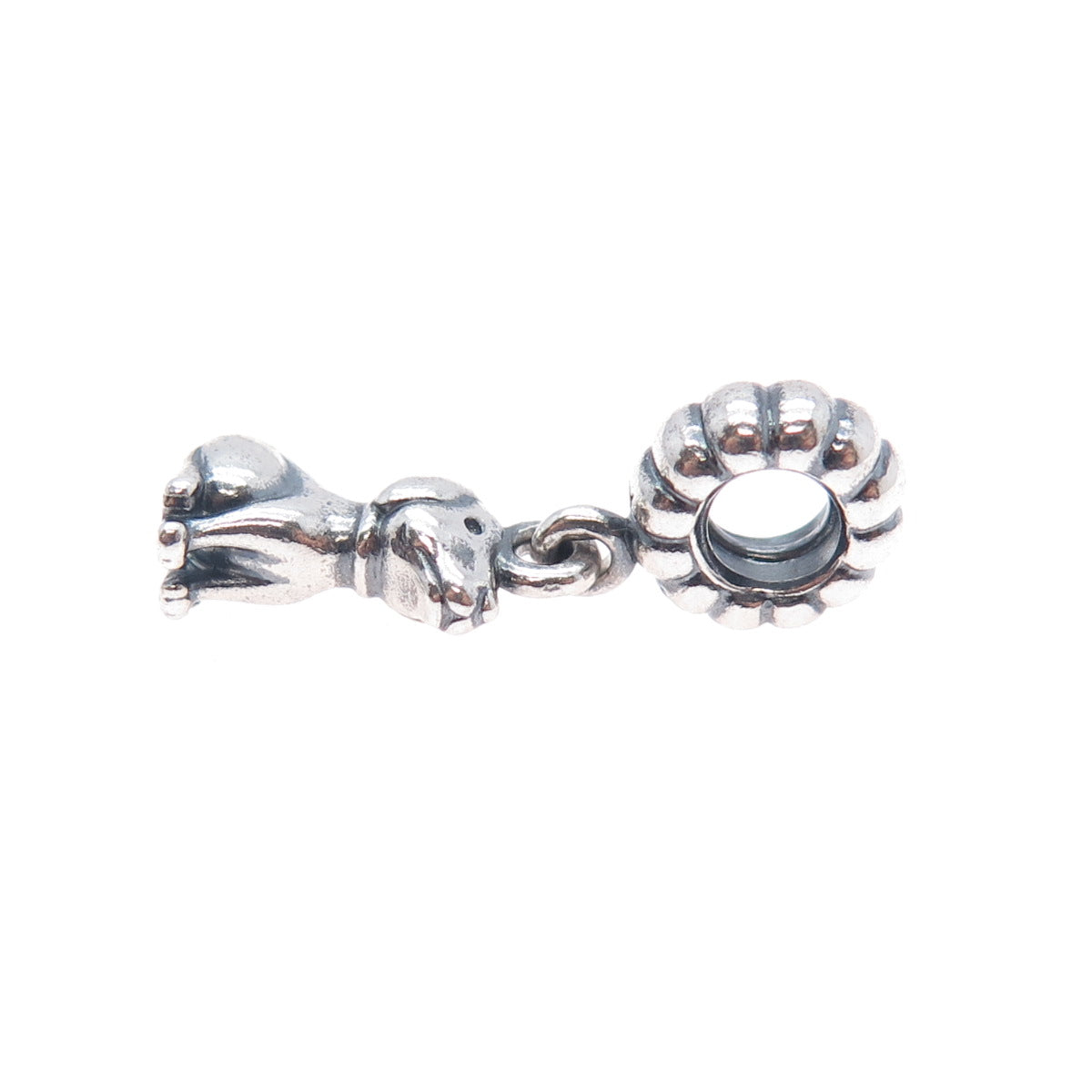 PANDORA 925 Sterling Silver Oxidized Dangle Dog Slide Charm