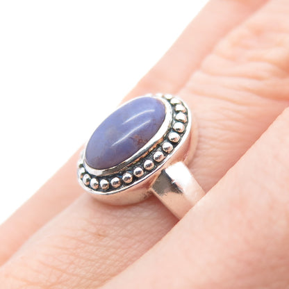 MICHELLE ALBALA 925 Sterling Silver Vintage Real Sugilite Beaded Ring Size 6