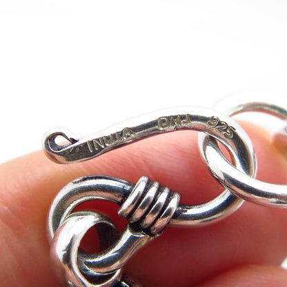 925 Sterling Silver Vintage Twisted Liquid Multi-Strand Link Bracelet 7.5"