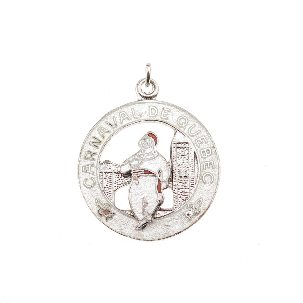 Breadner Co. Sterling Silver Antique Art Deco Enamel Carnaval de Quebec Pendant