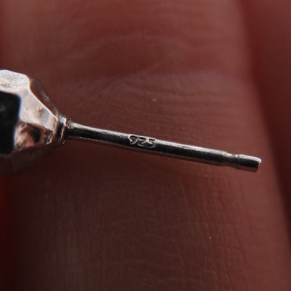 925 Sterling Silver Hammered Ball Stud Earrings