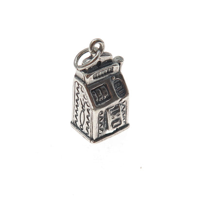 Old Pawn Sterling Silver Vintage Slot Machine Casino Minimalist Charm Pendant