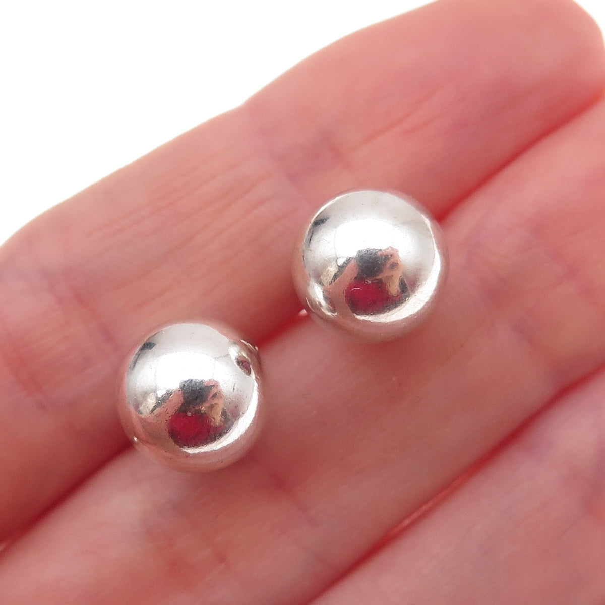 Tiffany & Co. 925 Sterling Silver Vintage HardWear 10mm Ball Stud Earrings